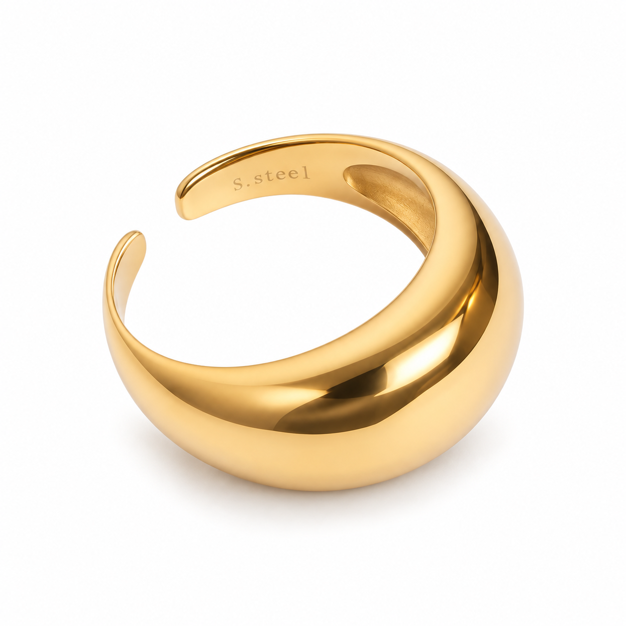 Anello Bombato lucido, versione gold