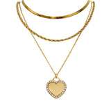 Collana tre fili cuore lux