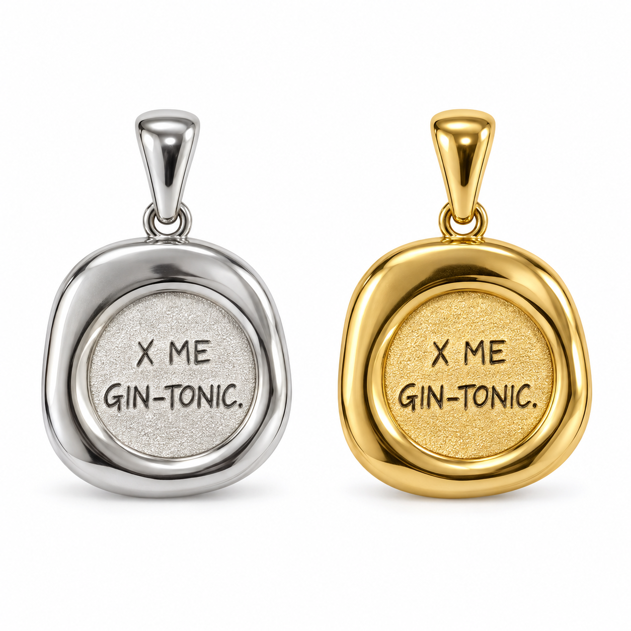 Ciondolo X me gin tonic, versioni silver e gold