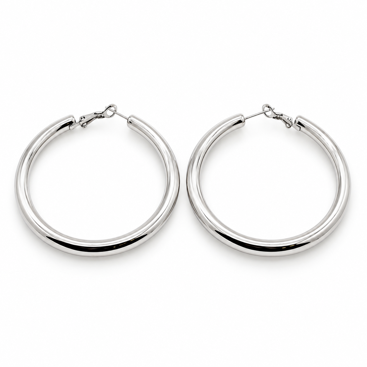 Cerchio Doppio 60 mm, coppia di cerchi lucidi versione silver