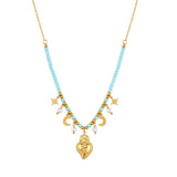 Collana perline cuore sacro