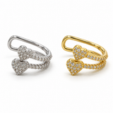 Ear cuff doppio cuore