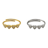 Anello cuori glitter