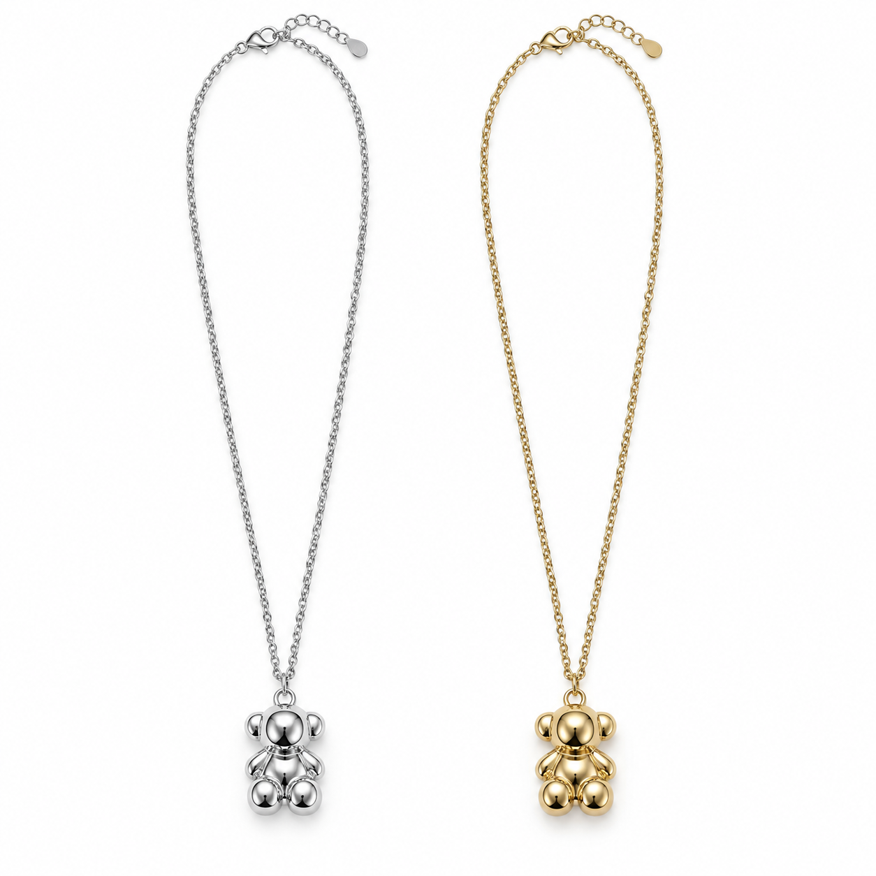 Collana Baby Bear con ciondolo orsetto, versioni silver e gold