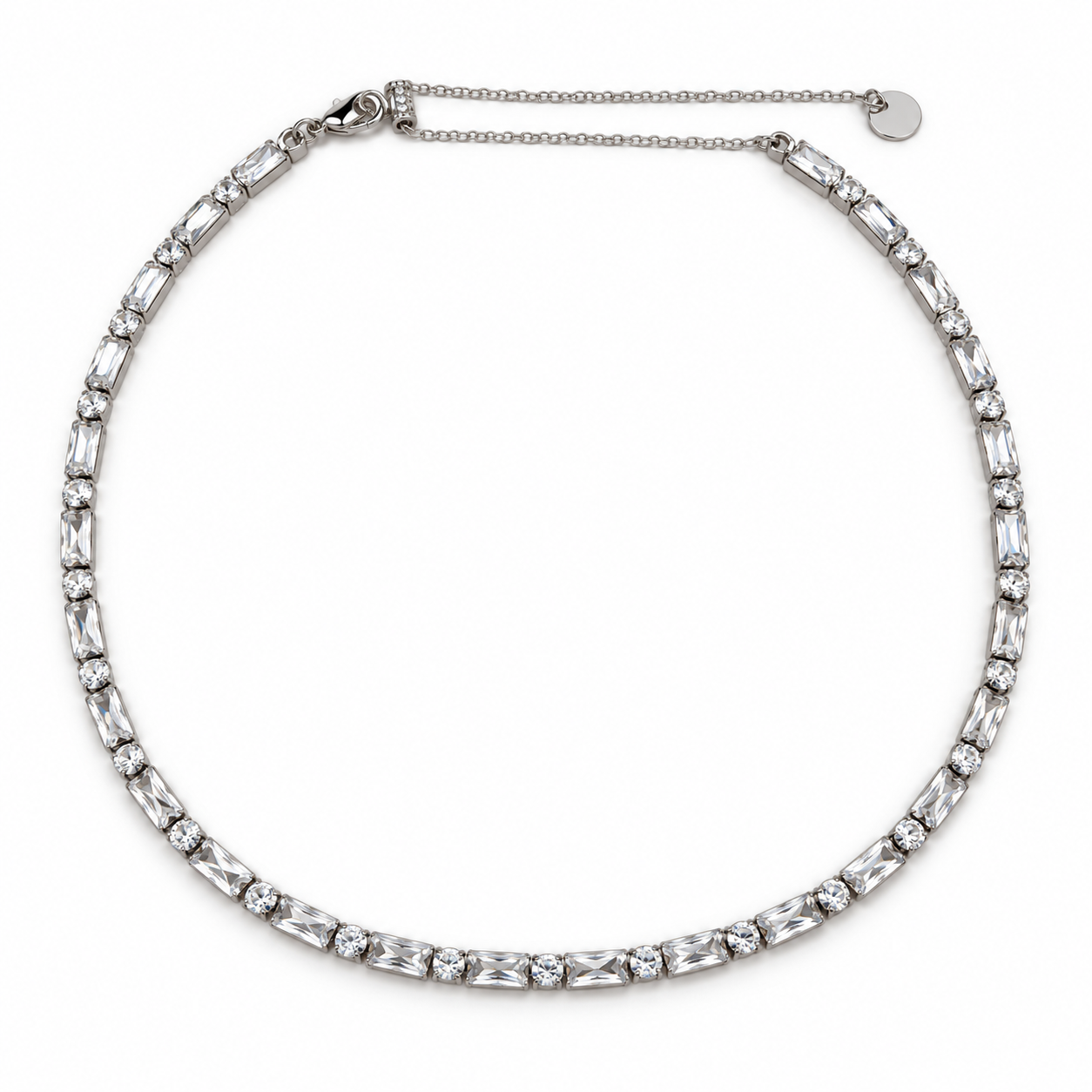 Girocollo Elettra con elementi luminosi, versione silver