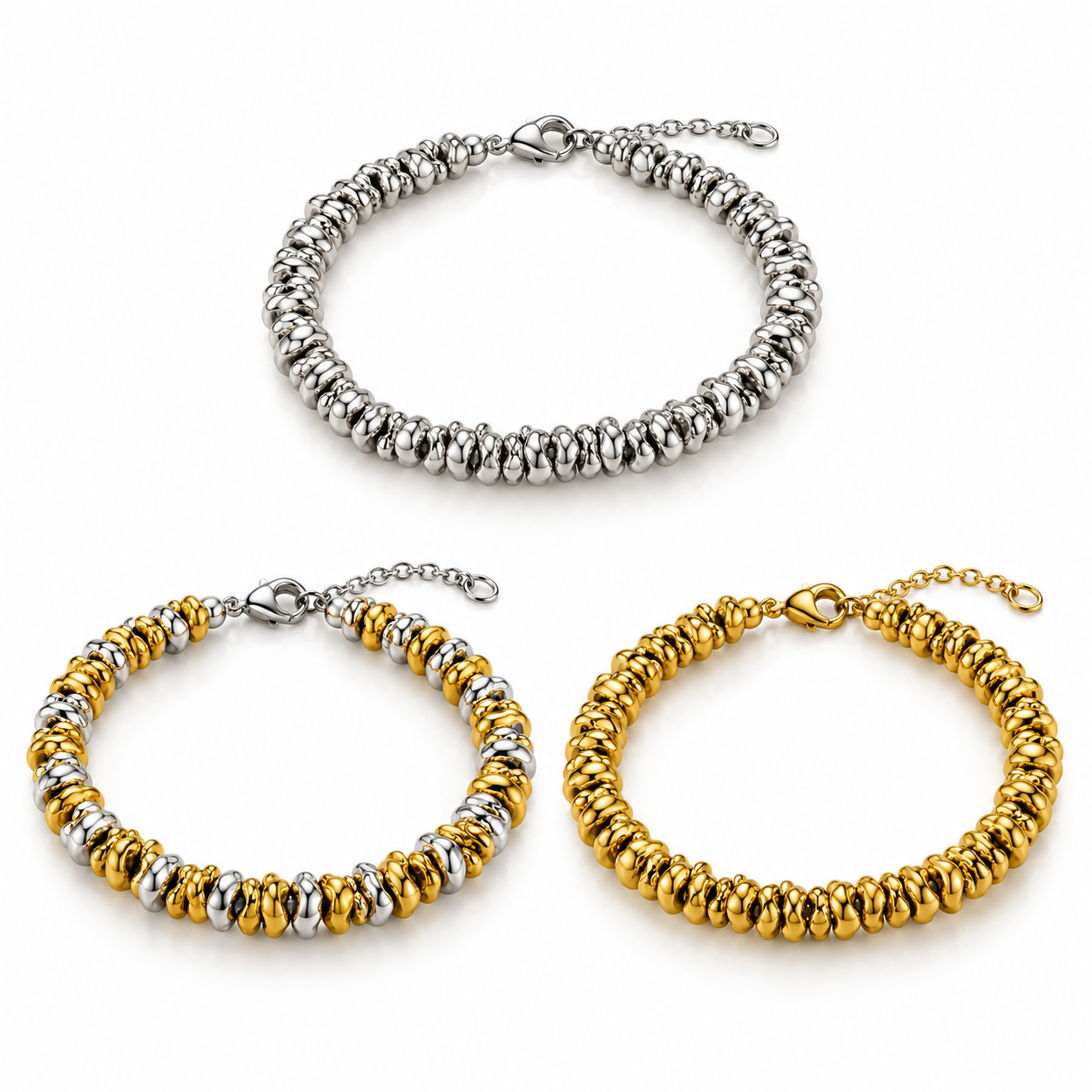 Bracciale Rondine in acciaio inox nelle varianti silver, multicolore e gold