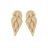 Orecchino foglia strass