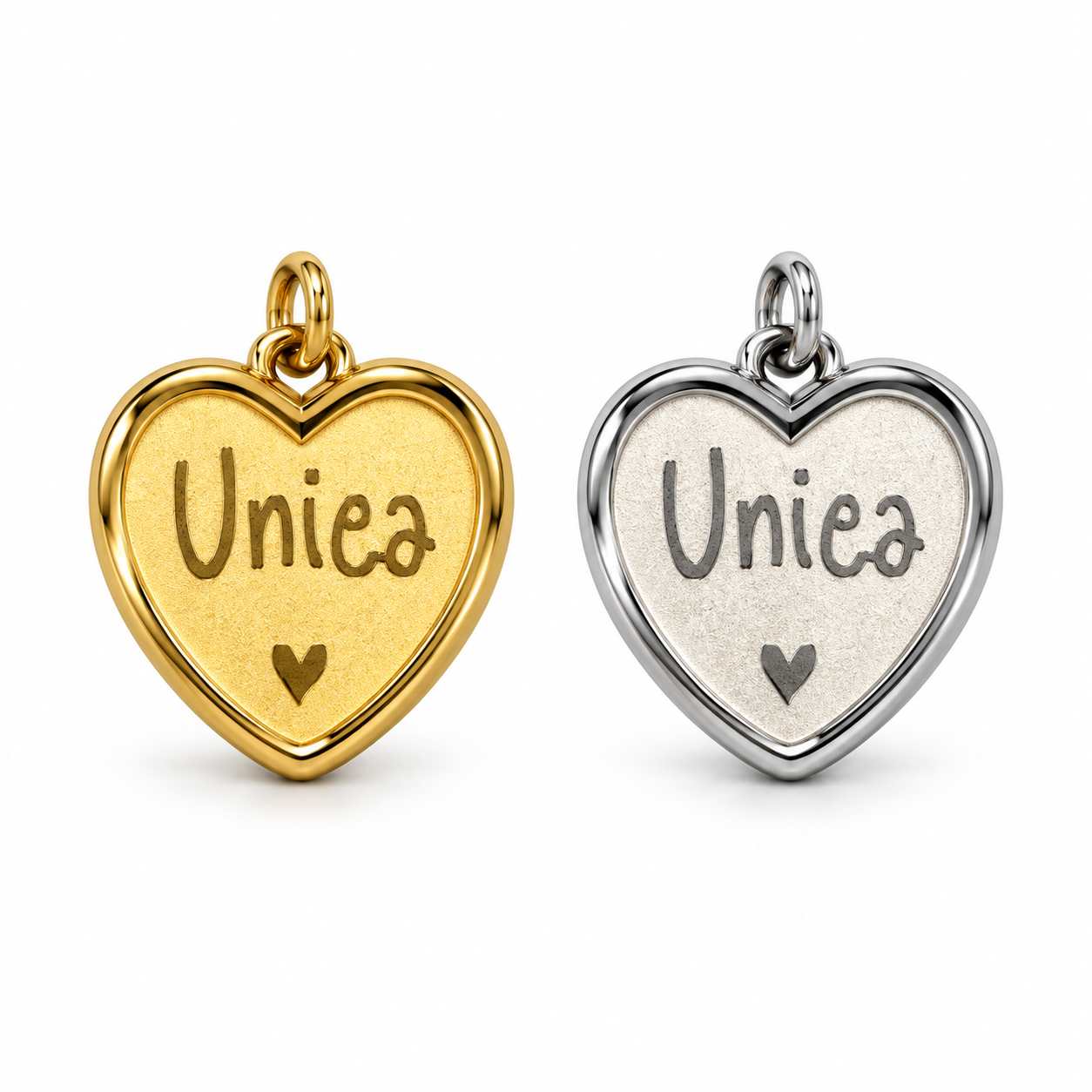 Ciondolo a cuore Unica, versioni gold e silver