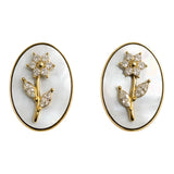 Orecchino fiore white