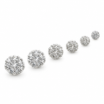 Set Lobo Ilia, sei orecchini a fiore luminoso in misure scalari, versione silver