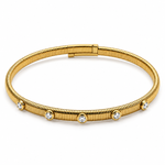 Girocollo Cleo semirigido a maglia tubolare con punti luce, color oro
