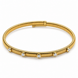 Girocollo Cleo semirigido a maglia tubolare con punti luce, color oro