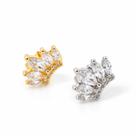 Lobo Corona con strass a navetta, versione gold e versione silver