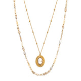 Collana doppio filo cameo