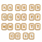 Orecchini Lettera Madreperla con iniziali A, B, D, G, S, F, M, R, T, C, L, versione gold