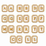 Orecchini Lettera Madreperla con iniziali A, B, D, G, S, F, M, R, T, C, L, versione gold
