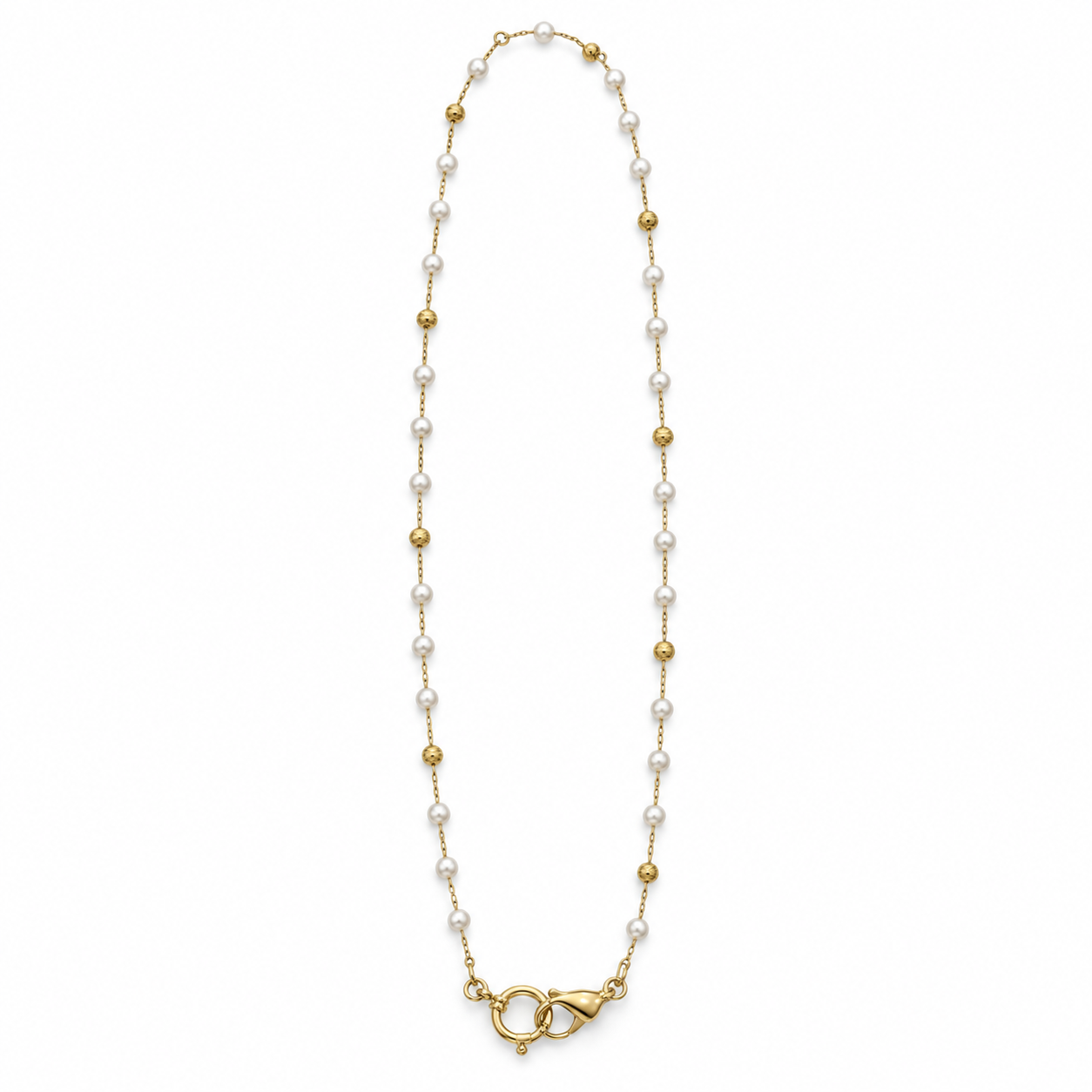 Collana Libera con perle e sferette gold, variante perle