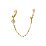 Orecchino dual cuore