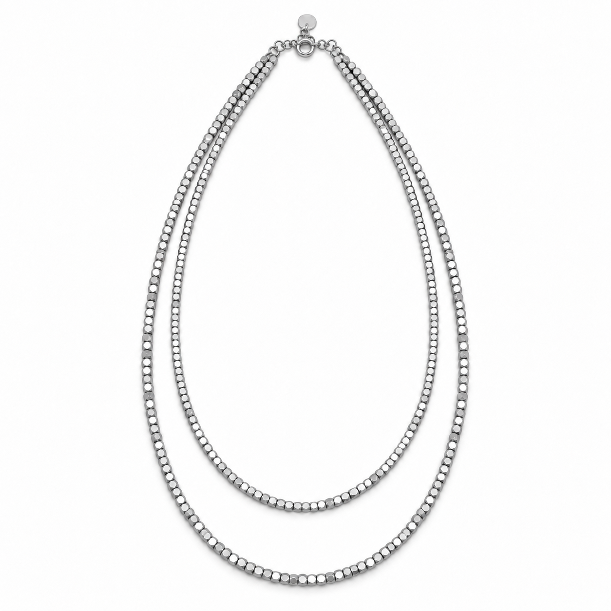 Collana Luce Duo a doppio filo luminoso, versione silver
