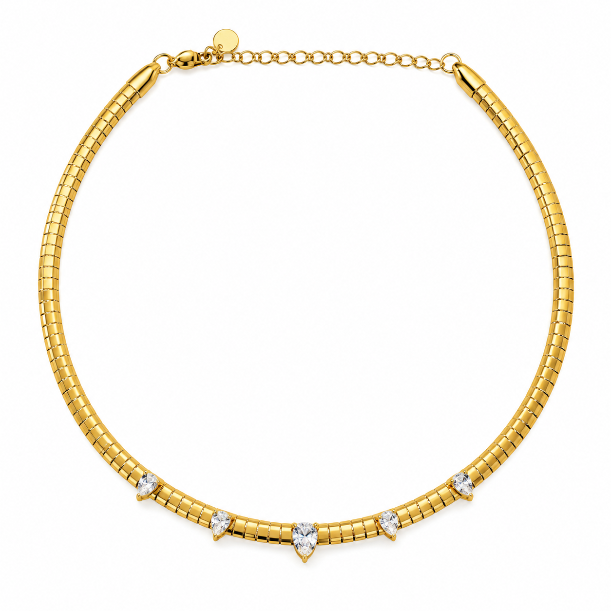 Girocollo Luma a maglia tubolare con punti luce, color oro