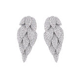 Orecchino foglia strass