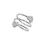 Anello cuori intrecciati