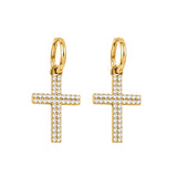 Orecchino croce strass