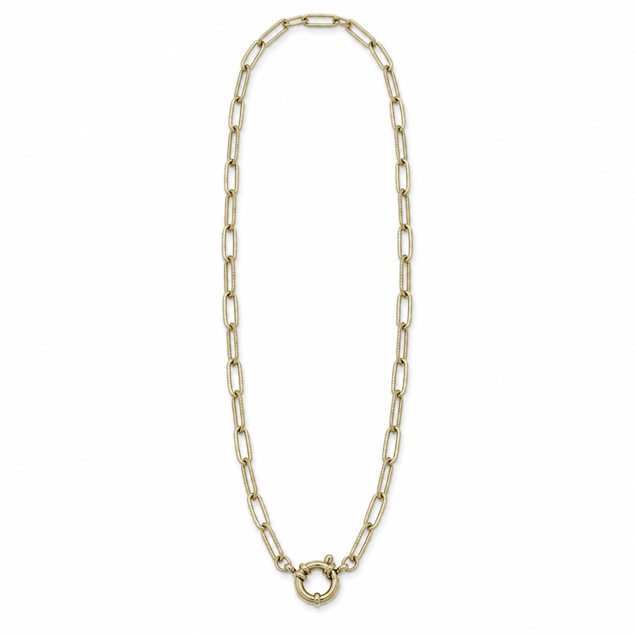 Collana Color, catena gold a maglie allungate con chiusura a moschettone