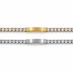 Bracciale Tennis Placchetta con placchetta centrale, versioni gold e silver