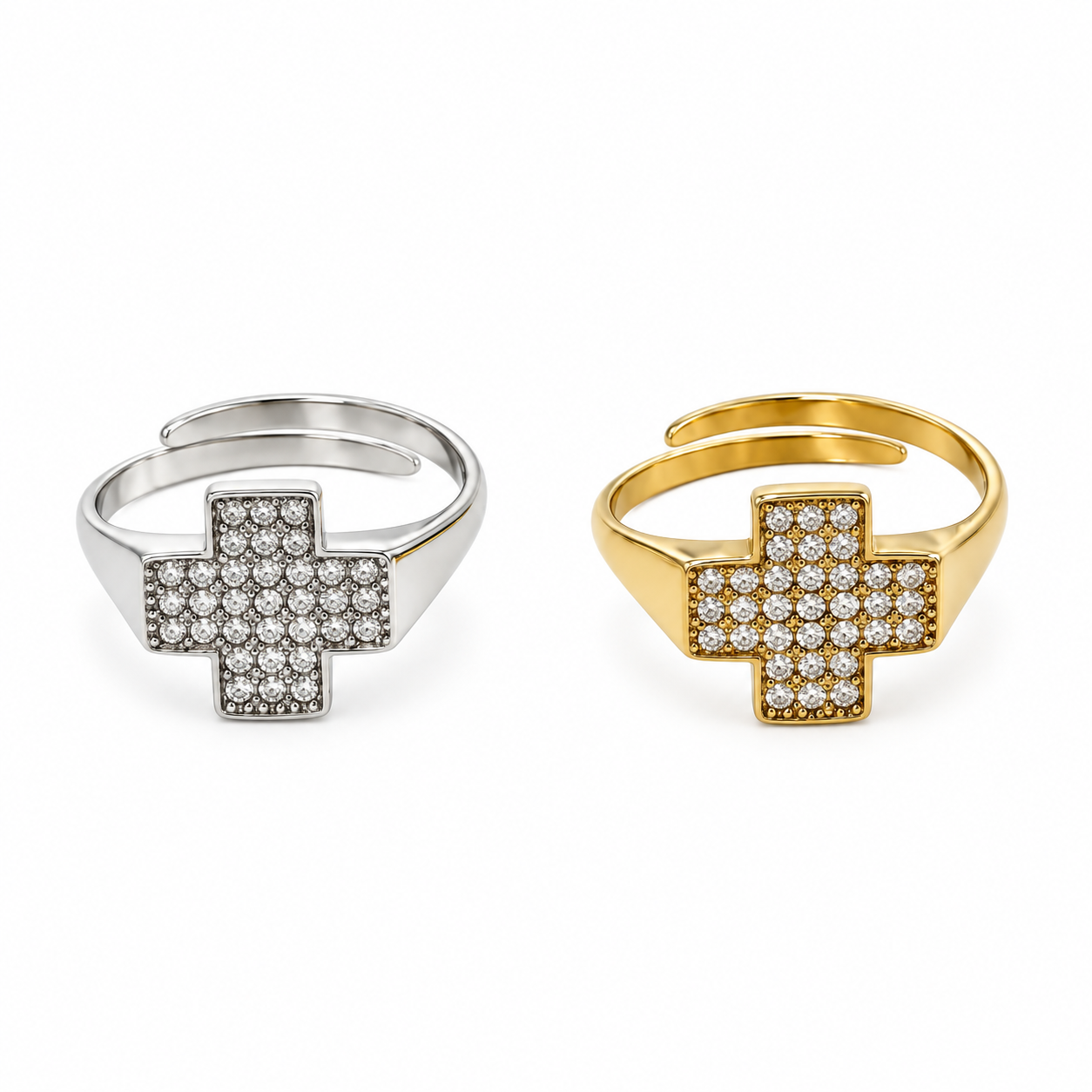 Chevalier Croce con croce di punti luce, versioni silver e gold