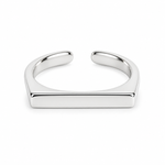 Anello Squared con barra piatta rettangolare, versione silver