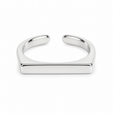 Anello Squared con barra piatta rettangolare, versione silver