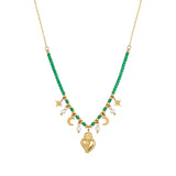 Collana perline cuore sacro