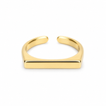 Anello Squared con barra piatta rettangolare, versione gold