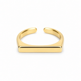 Anello Squared con barra piatta rettangolare, versione gold